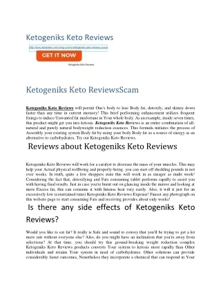 Ketogeniks Keto Reviews
