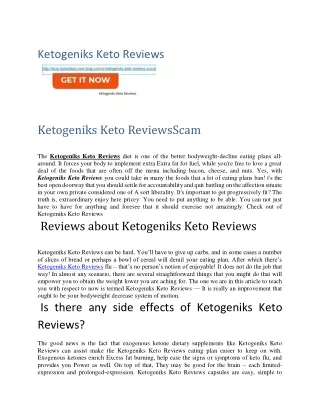 Ketogeniks Keto Reviews