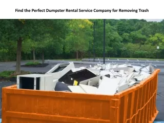 Find the Perfect Dumpster Rental Service Company for Removing Trash