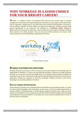 WHY WORKDAY IS A GOOD CHOICE FOR YOUR BRIGHT CAREER?