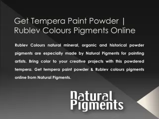 Get Tempera Paint Powder | Rublev Colours Pigments Online