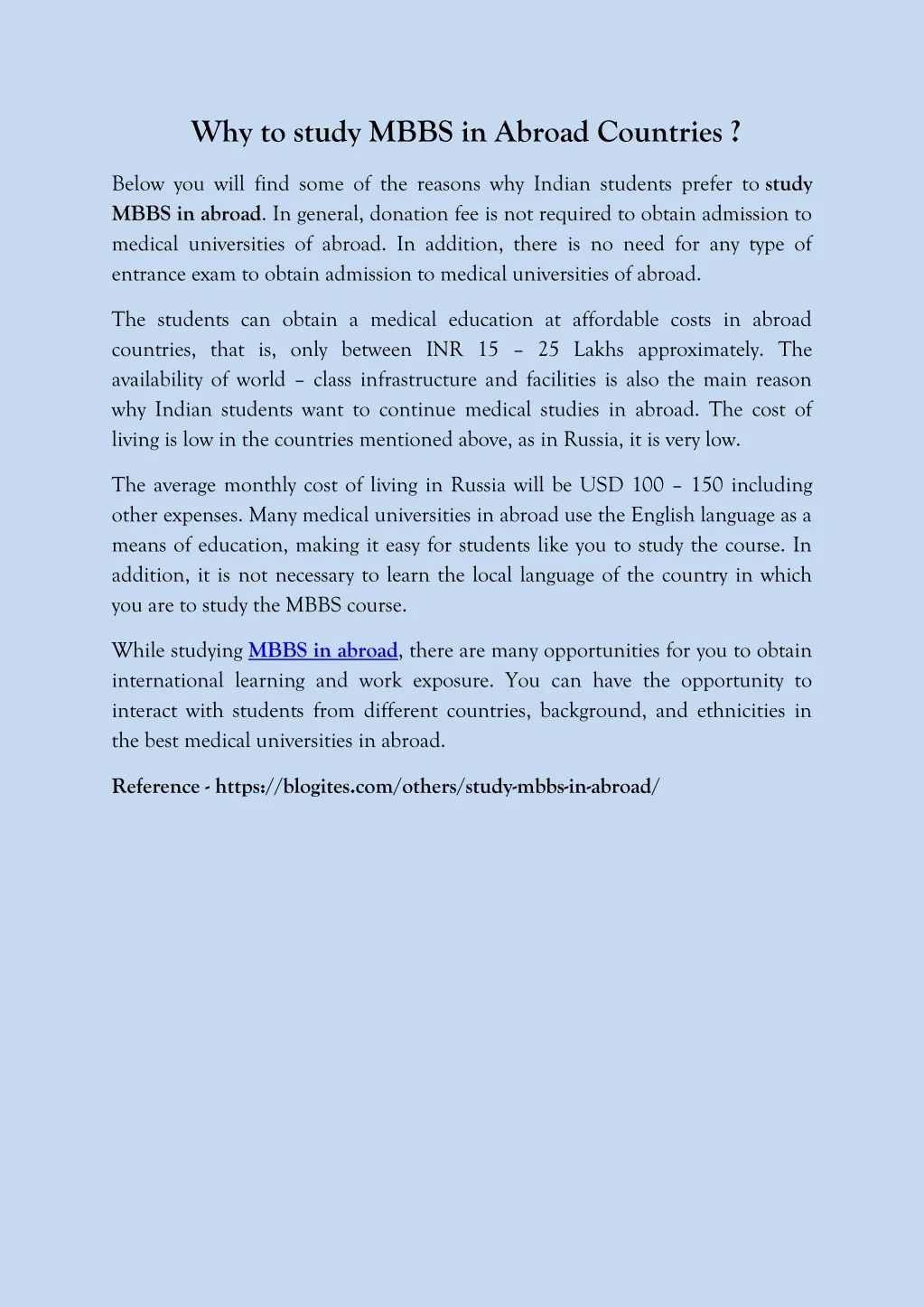 PPT - Why to study MBBS in Abroad Countries ? PowerPoint Presentation ...