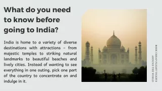 What do you need to know before going to India?