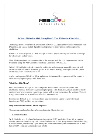 Is Your Website ADA Compliant? The Ultimate Checklist