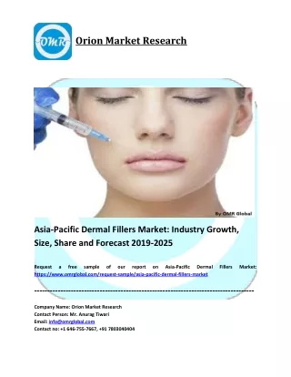 Asia-Pacific Dermal Fillers Market Global Trends, Size, Share, Industry Growth, Leading Players, Opportunities, Research