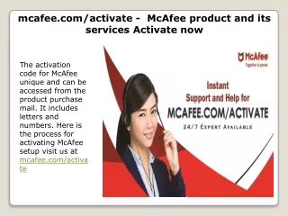 mcafee.com/activate -  McAfee product and its services Activate now