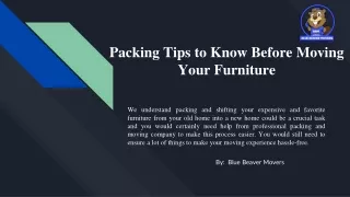 Packing Tips to Know Before Moving Your Furniture