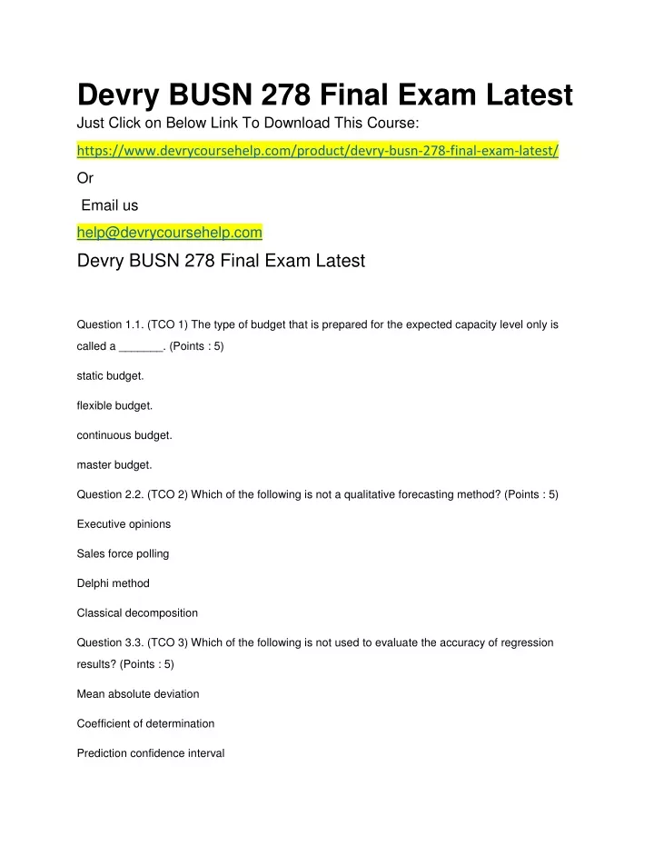 devry busn 278 final exam latest just click
