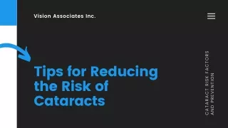 Tips for Reducing the Risk of Cataracts