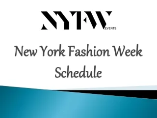 New York Fashion Week Schedule - NYFW.Events