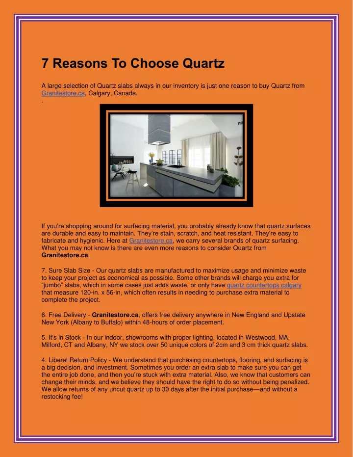 7 reasons to choose quartz a large selection