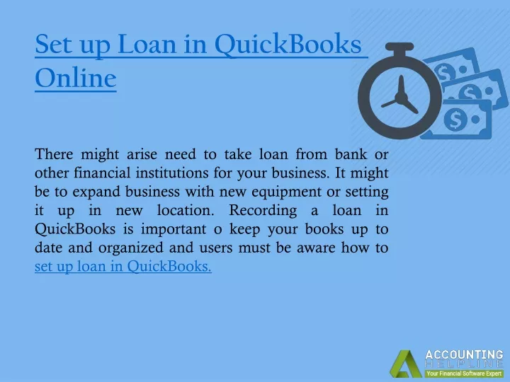 set up loan in quickbooks online