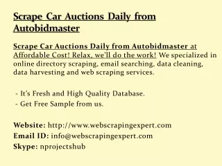 Scrape Car Auctions Daily from Autobidmaster