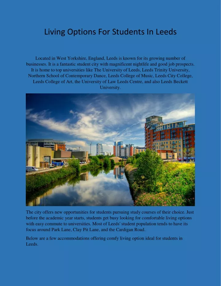 living options for students in leeds