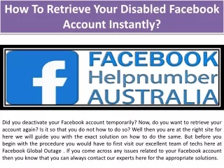 How To Retrieve Your Disabled Facebook Account Instantly