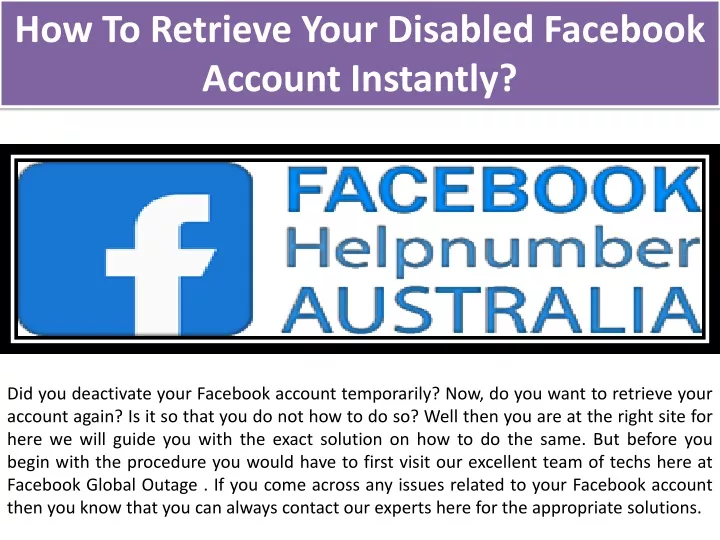 how to retrieve your disabled facebook account