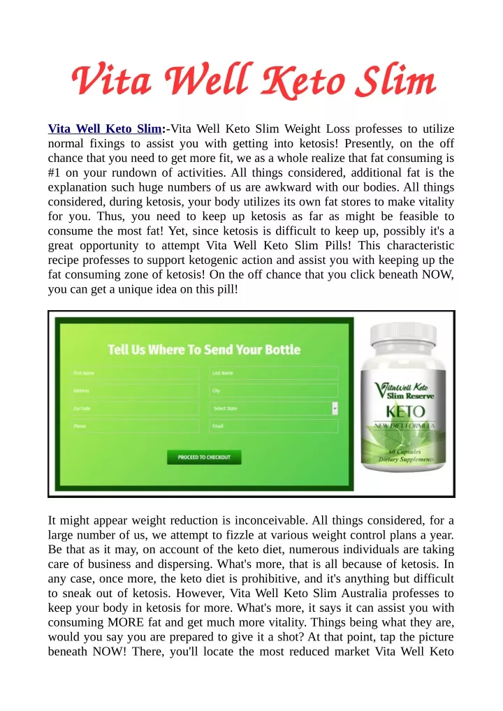 vita well keto slim vita well keto slim