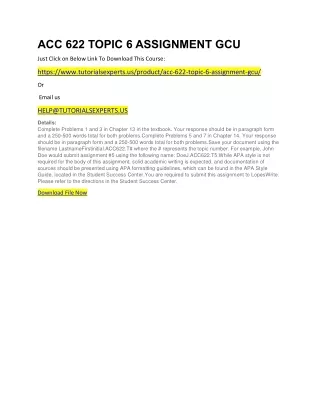 acc 622 topic 6 assignment gcu