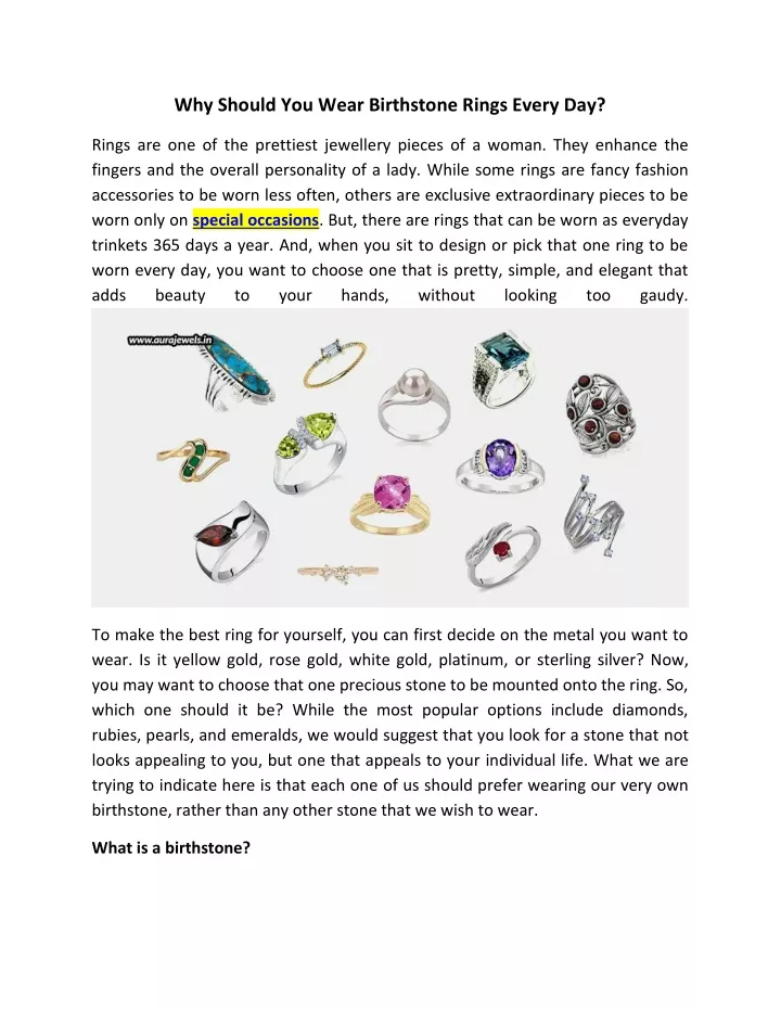 why should you wear birthstone rings every day
