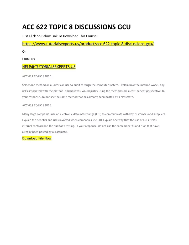 acc 622 topic 8 discussions gcu