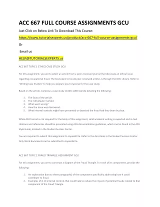 acc 667 full course assignments gcu