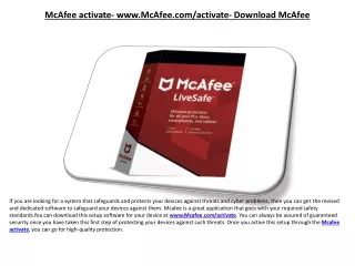 WWW.McAfee.Com/Activate