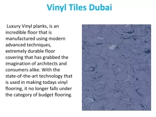 High-Quality Vinyl Tiles Dubai