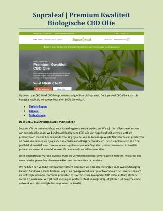 supraleaf premium kwaliteit biologische cbd olie