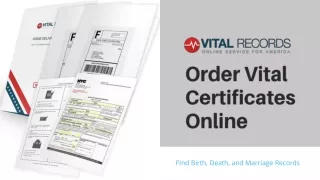 Order Vital Certificates Online - Vital Records Online