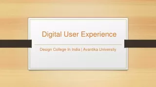 Digital User Experience - Avantika University