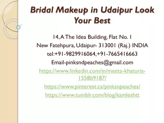 Bridal Makeup in Udaipur Look Your Best