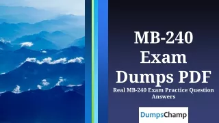 Microsoft Dynamics 365 for Field Service Exam MB-240 Dumps PDF  - MB-240 Exam Skill Simulator