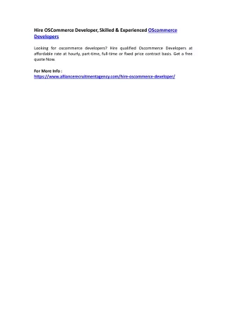hire oscommerce developer skilled experienced