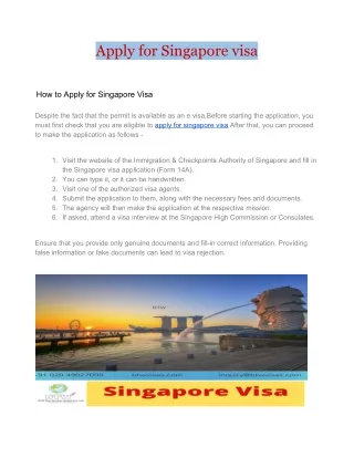 Apply for singapore visa