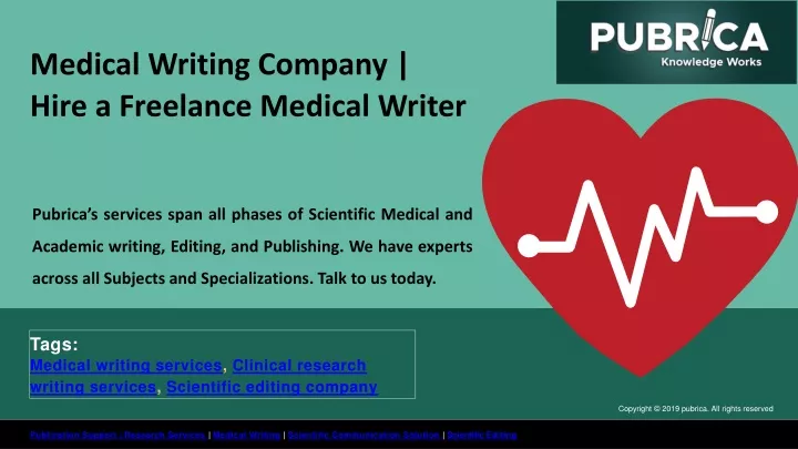 medical writing company hire a freelance medical