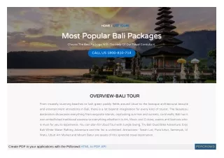 Bali Vacation Packages | Bali International Vacation Packages | Rushtovacations