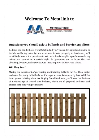 Questions you should ask to bollards and barrier suppliers