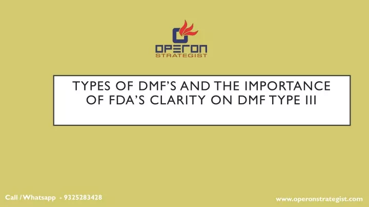 types of dmf s and the importance