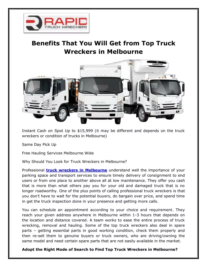 benefits that you will get from top truck