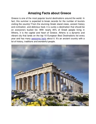 Amazing Facts about Greece