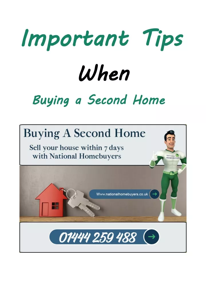 important tips when buying a second home