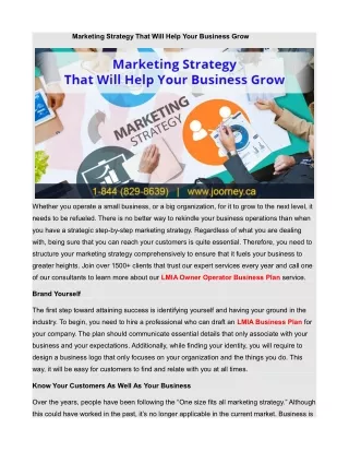 Marketing Strategy That Will Help Your Business Grow
