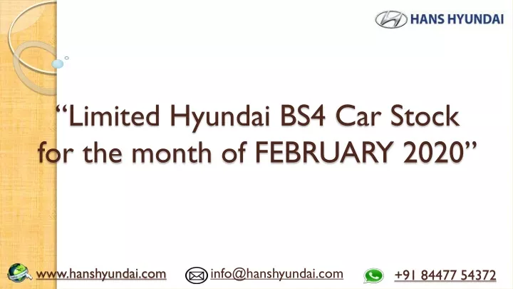 limited hyundai bs4 car stock for the month