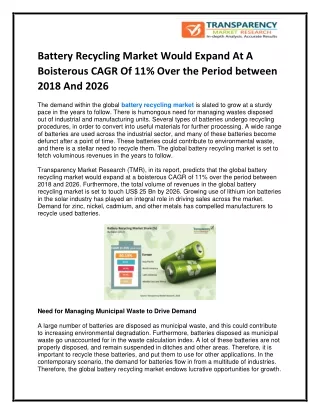 Battery Energy Storage System Market To Charge Future Growth With A Notable 12% Cagr During 2018-2026