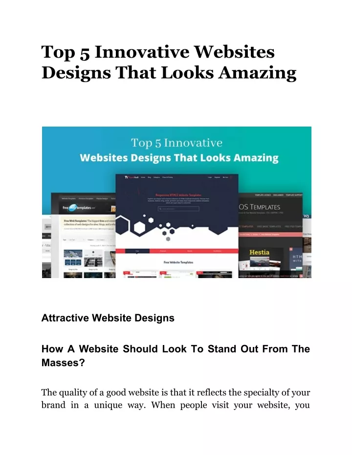 top 5 innovative websites designs that looks