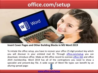 How to Building Block in MS Word 2019 - Office.com/setup