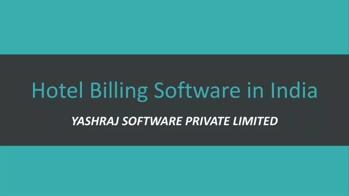 hotel billing software in india