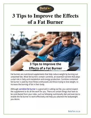 3 Tips to Improve the Effects of a Fat Burner