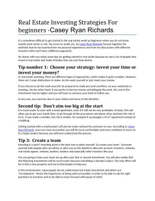 Casey Ryan Richards - Real Estate Investing Strategies For beginners