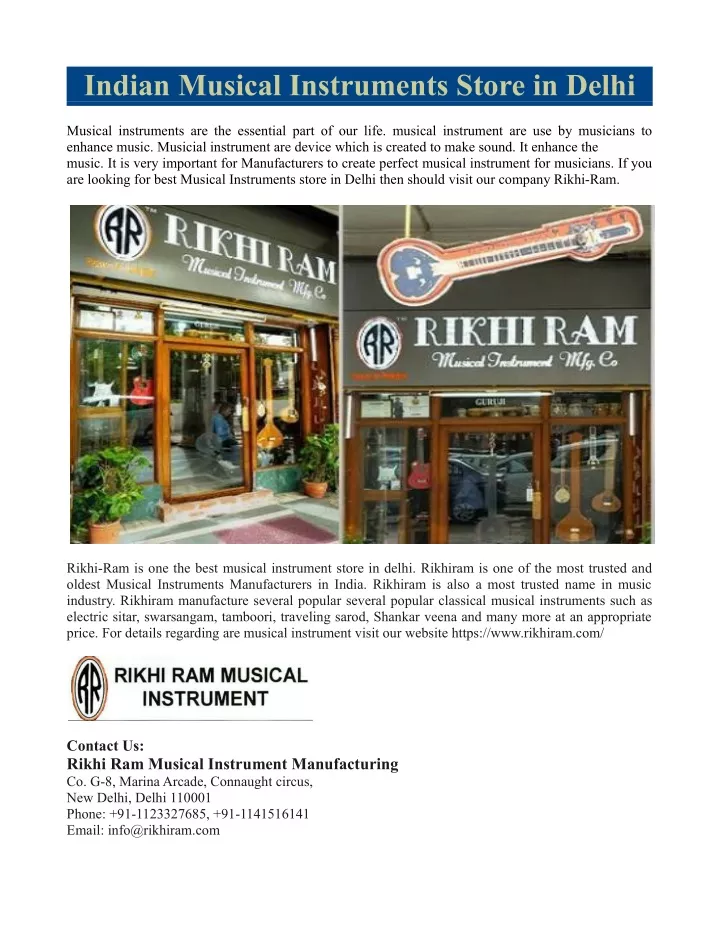 indian musical instruments store in delhi